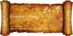 Csajka Ilona névjegykártya